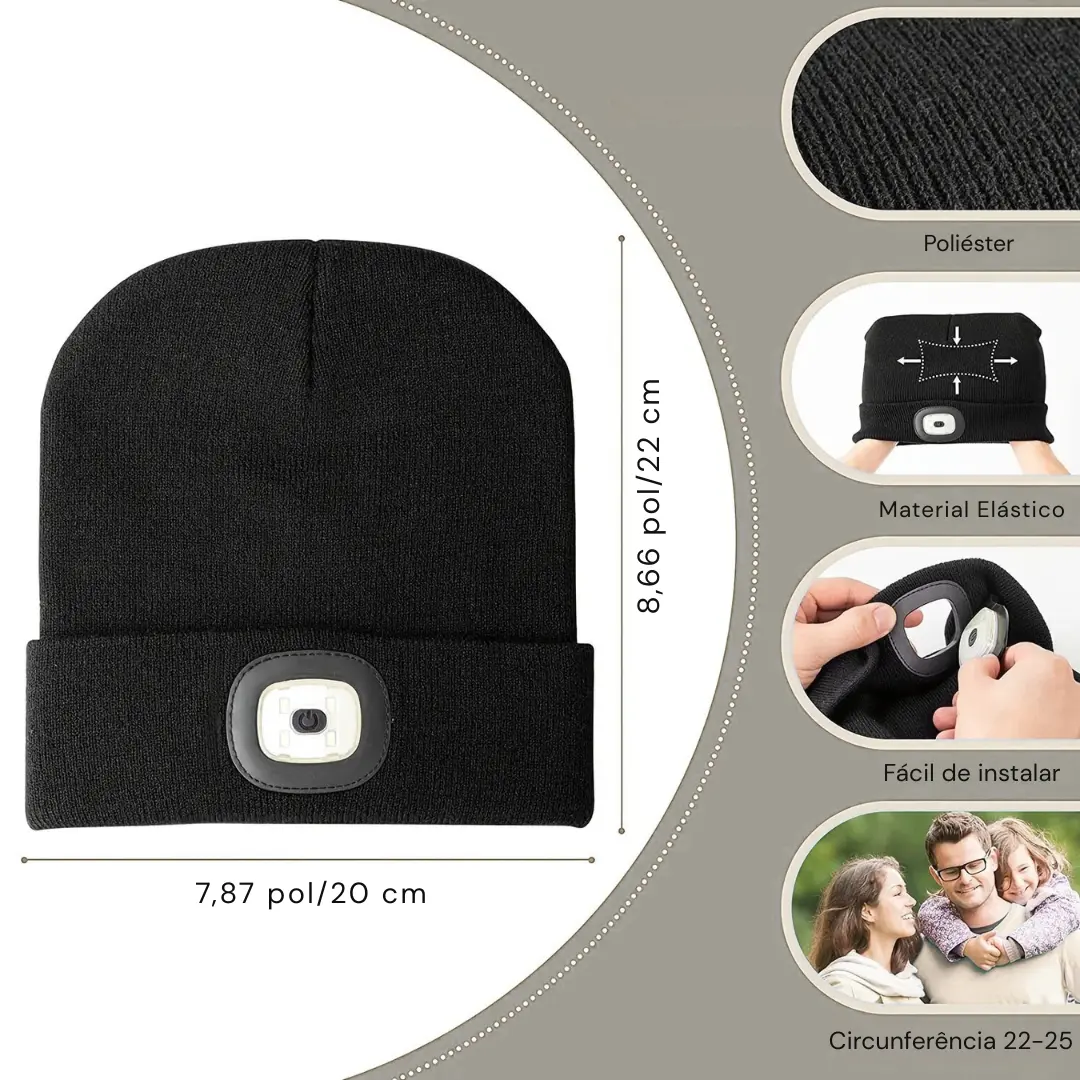 Gorro Quentinho com Lanterna Recarregável LumiRun - Image 3