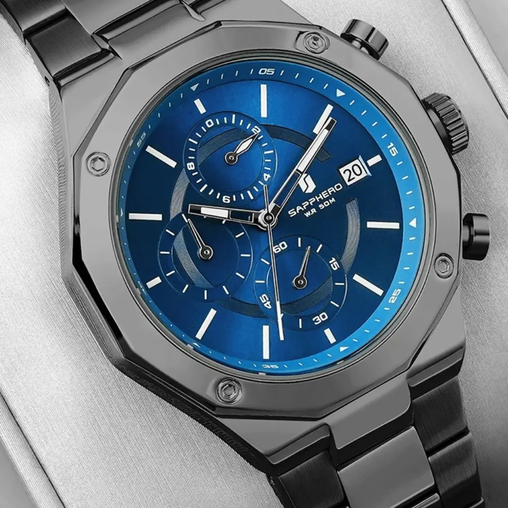 Relógio Masculino Aço Inoxidável Sapphero - Image 10