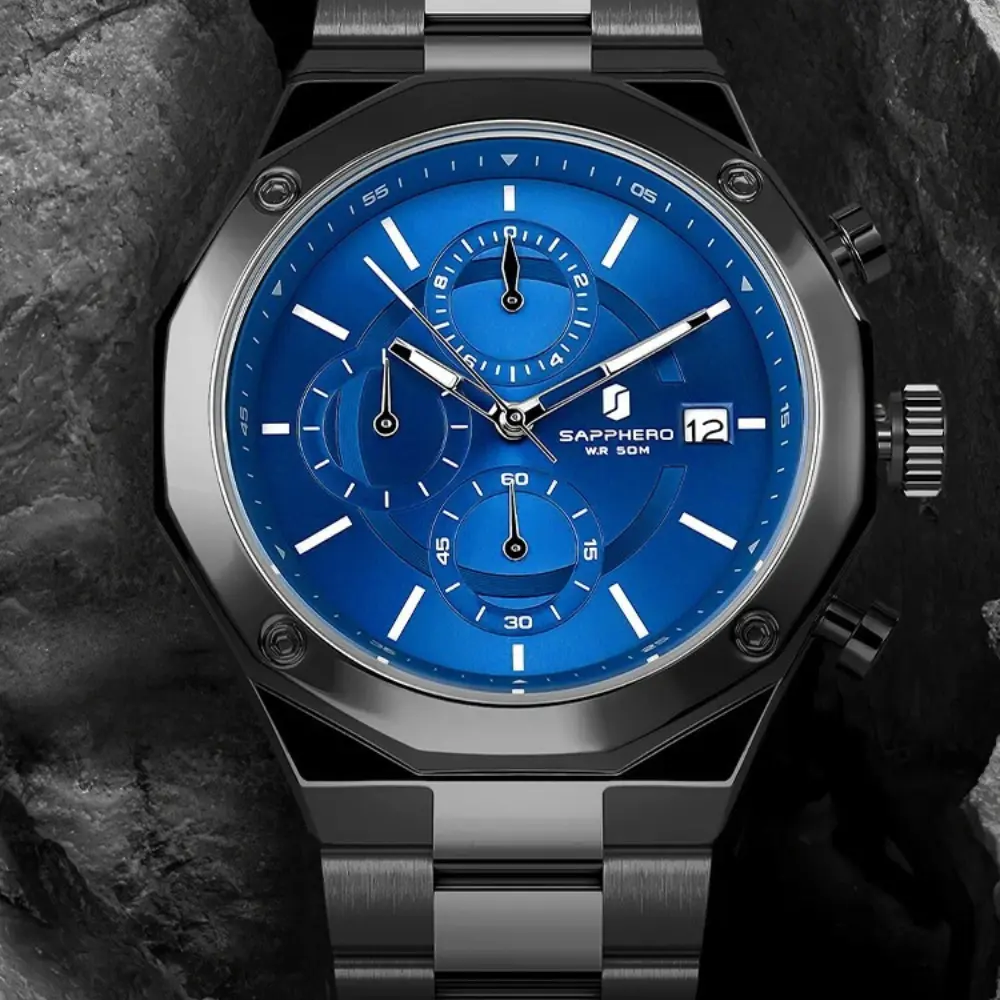 Relógio Masculino Aço Inoxidável Sapphero - Image 3