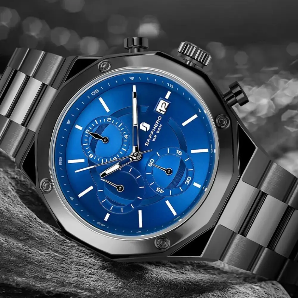 Relógio Masculino Aço Inoxidável Sapphero - Image 4