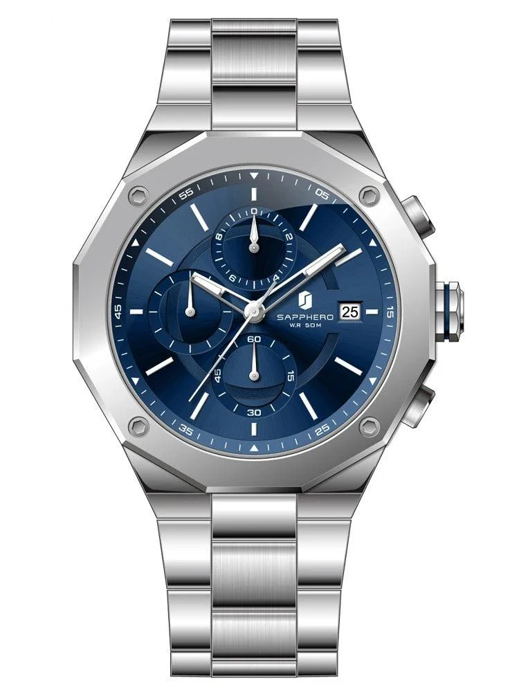Relógio Masculino Aço Inoxidável Sapphero - Image 7