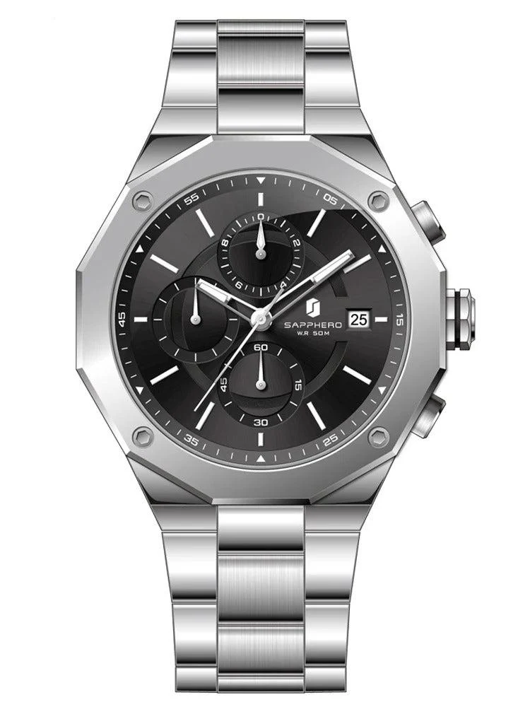 Relógio Masculino Aço Inoxidável Sapphero - Image 8