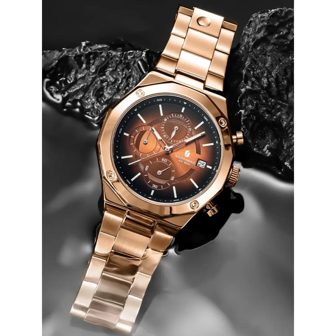 Relógio Masculino em Aço Inox Golden - Image 5