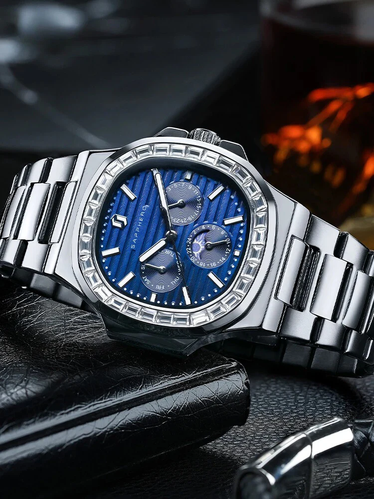 Relógio Masculino Quadrado Aço Inoxidável Elegance - Image 3