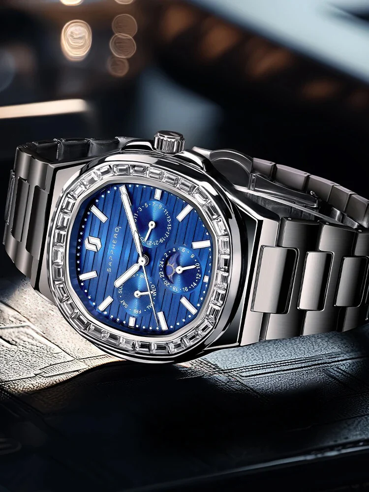 Relógio Masculino Quadrado Aço Inoxidável Elegance - Image 4